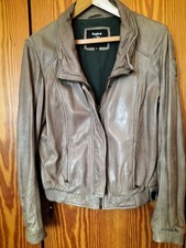 tolle Lederjacke in beige/hellbraun von TIGHA, Größe XL