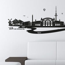  Skyline Bremen als Wandtattoo