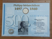 Silbermünze, Deutschland DM 10, Jahr 1997 Numisblatt Philipp Melanchthon