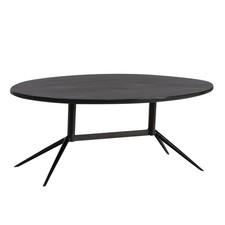 WOHNLING Couchtisch Wohnzimmertisch Massivholz 90 cm Sofatisch Tisch Oval Modern