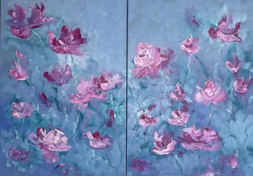 ölbild gemälde rosen blumen - Ölbild,