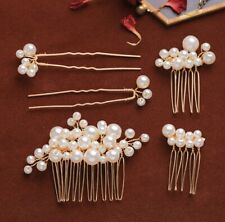 Schmuck Set Hochzeit Braut Haarschmuck Haarkamm Haarnadeln Perlen Kopfschmuck