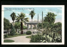 Ansichtskarte San Antonio, TX, Alamo Plaza and band Stand 1928 