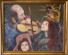 Ölbild Impressionist Jugendstil Familie Musik Kopie Gustav Klimt Novosvetska