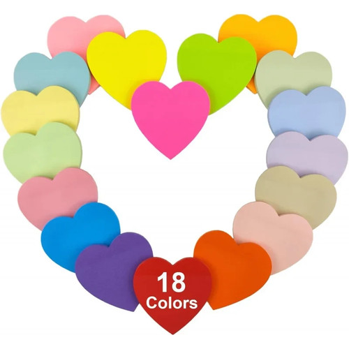 Herz haftnotizen bunt - bunt, 18