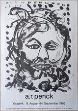 Poster Plakat - a.r. penck - Selbstporträt Original Kunstverein Freiburg 1986