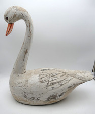 Großer Schwan aus Holz geschnitzt Deko Vogel Gans 52cm hoch