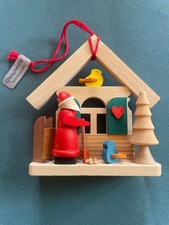 Erzgebirge Graupner - Holzminiatur Weihnachtsdeko Vogelfütterung; Handarbeit