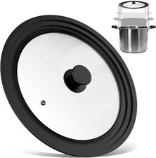 Universal Glasdeckel mit ergonomischem Silikongriff für 28-32 cm Töpfe NEU R2925