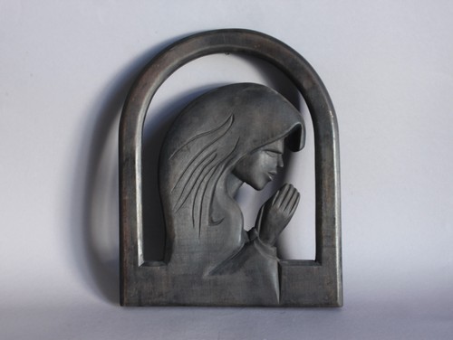Holzrelief betende frau - holzrelief,