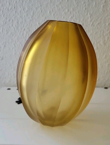 Vase gelb glas kristall - vase,