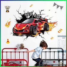 3D Rennwagen Wandtattoo Auto