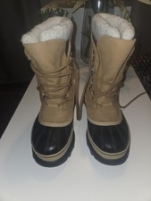 Sorel Damen Caribou Stiefel Beige Schwarz Profilsohle Winterstiefel EU 38⅔