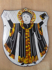 Emailschild Münchner Kindl Straßenbahnschild Titan-Email Münchner Emaillierwerk