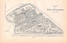 Gewerbeausstellung Berlin 1879 - Grundriss Plan ~25x16cm