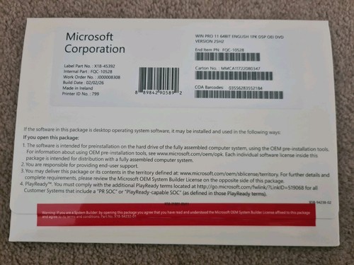 Microsoft windows pro 64 - 11,