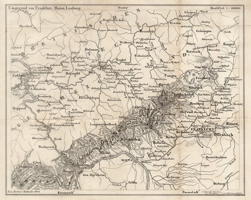 Taunus original lithografie - taunus,