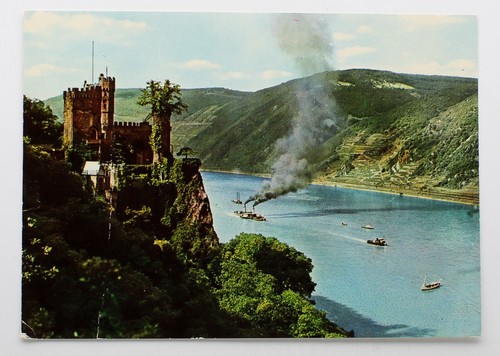 Postkarte der rhein - postkarte, rhein,
