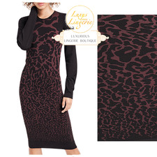 LEO DRESS by Wolford L Large Chateau Black Kleid Langarm mit animalischem Design