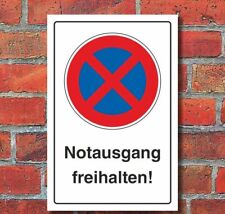 Schild Parkverbot Halteverbot Notausgang freihalten 3 mm Alu-Verbund