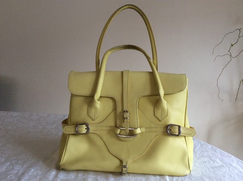 Handtasche leder gelb - gelb, gianni