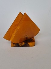 ALTER MARBLED BUTTERSCOTCH AMBER BAKELIT CATALIN SERVIETTEN/ BRIEFHALTER 108g