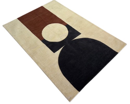 Teppich 100 wolle braun - braun, beige