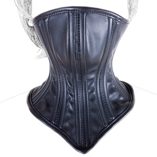 Leder kapuze maske schwarz - pu-leder,