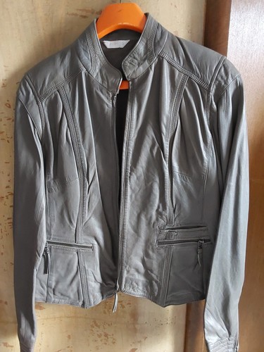 Damen leder jacke 38 toupe - ,