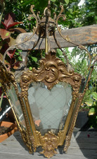 wunderschöne Hängelampe Decken Flur Treppenhaus Lampe Laterne Bronze Glas