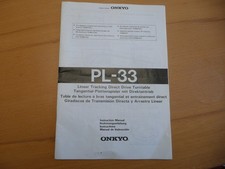 ONKYO PL-33 Tangential Plattenspieler - Original Bedienungsanleitung -