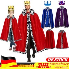 Erwachsene Kinder Umhang Königsumhang Junge Karneval Cosplay Königskrone Cape👻