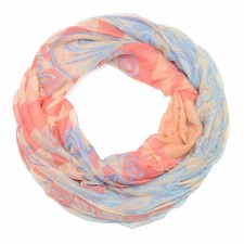 Loopschal Damen Blumen Karo Muster Rundschal Pastell Mehrfarbig leicht weich