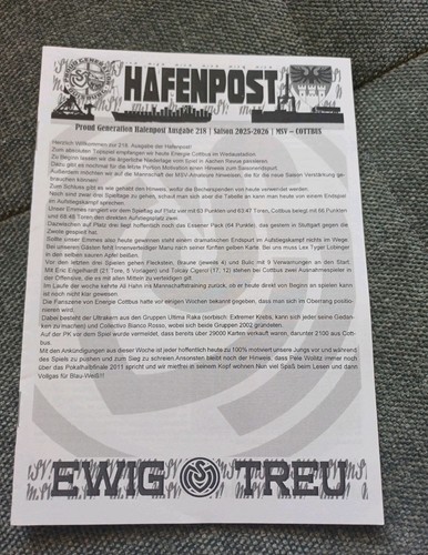 Fanzine ultras flyer hafenpost - ultras,