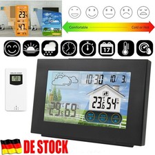 LCD Funk Wetterstation mit Außensensor Hygrometer Thermometer Barometer Wecker