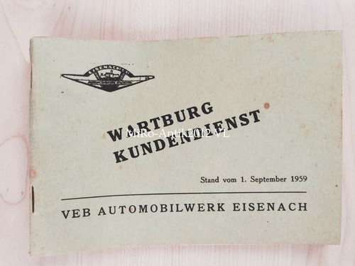 Heft wartburg kundendienst - "wartburg, kundendienst"