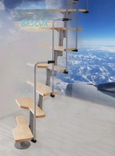 Raumspartreppe / Mittelholmtreppe MINKA Typ Twister, 12 Stufen, variabel