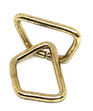 TRAPEZ RINGE 12 Stück MESSING