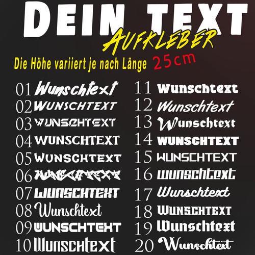 Wunschtext aufkleber