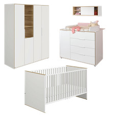 Paidi Lieven, 7-teiliges Babyzimmer, Kreideweiß / Absetzung Eiche-Nachbildung