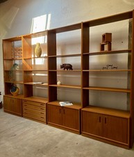 Dyrlund Teak Wohnwand Regalsystem Raumteiler Dänisch Teakholz