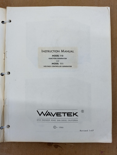 Wavetek 110 111 - wavetek, 110/111