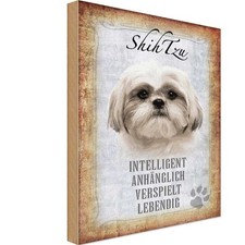 Holzschild 30x20 cm Shih Tzu