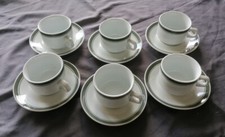 DDR Rationell Kantinengeschirr Kaffeetasse mit Teller für 6 Personen Colditz