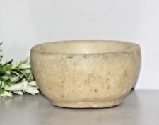 Antik Sand Stein Rund Spice Schleifen Schale Original Alt Handgeschnitzt 7
