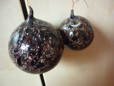 Glaskugeln 2 Kugeln braun meliert Fensterdeko Deko