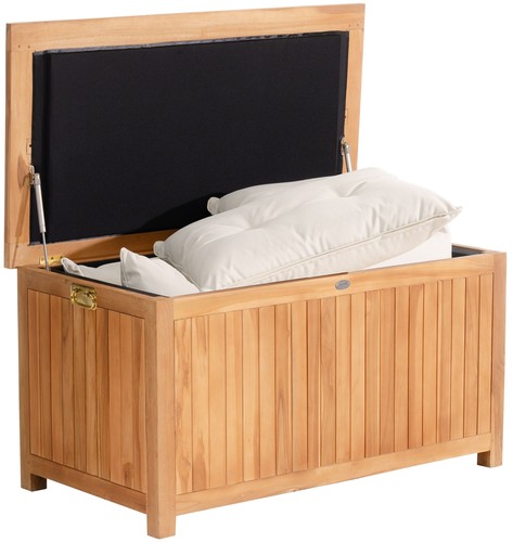 Auflagenbox aus teakholz mit - auflagenbox,