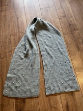 Schal grau mit Perlen 