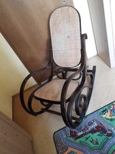 Schaukelstuhl / Schwingsessel / Holz / Rattan  Wiener geflecht