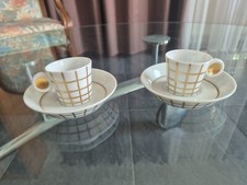 Mokkatassen Set Porzellan BERNARDAUD France mit goldenem Muster